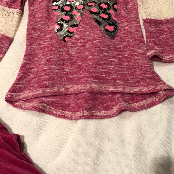 Mod tod 2t raspberry sequin top/leggings worn once - Picture 5 of 8